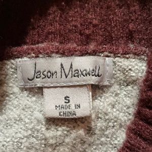 Burgundy and gray long sleeve sweater